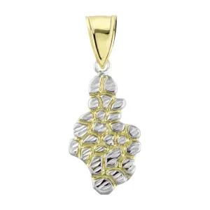 1 3/8"  Nugget Charm Pendant 10K Yellow Gold