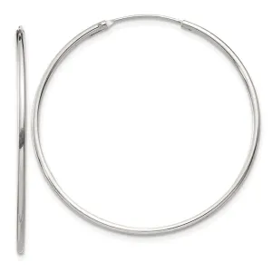 1.3mm, Sterling Silver, Endless Hoop Earrings - 34mm (1 3/8 Inch)