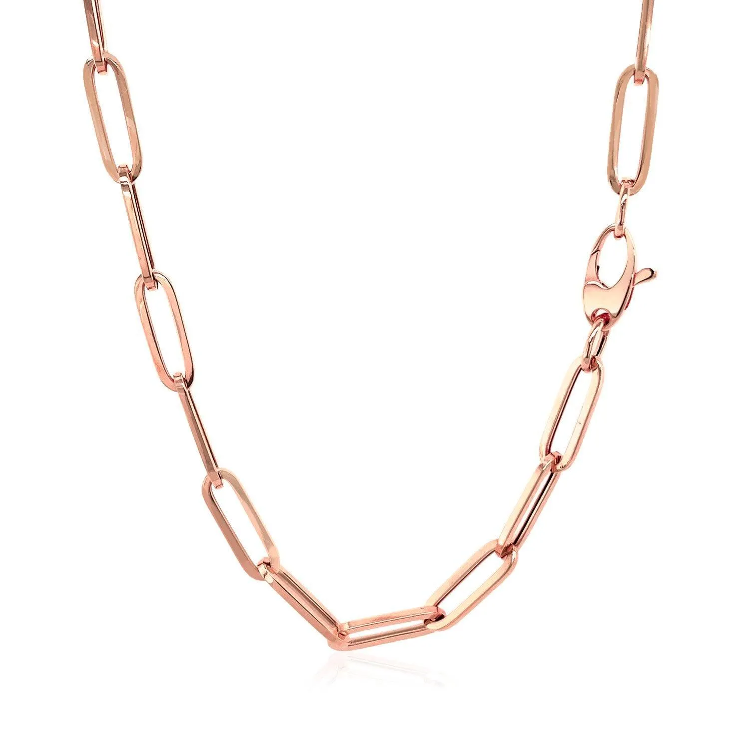 14K Rose Gold Bold Paperclip Chain (4.2 mm)