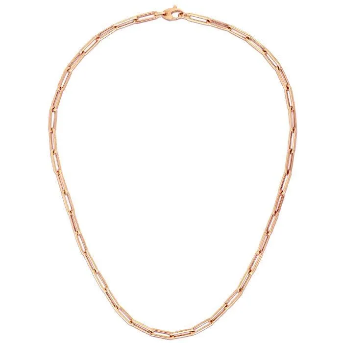 14K Rose Gold Bold Paperclip Chain (4.2 mm)