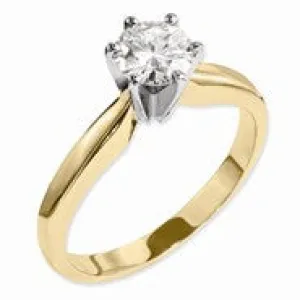 14k Two-tone Moissanite 7mm Round Solitaire Ring