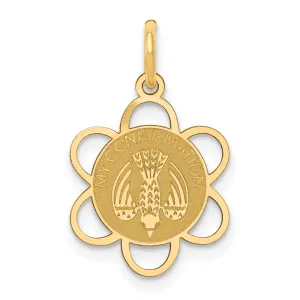 14k Yellow Gold My Confirmation Medal Pendant.