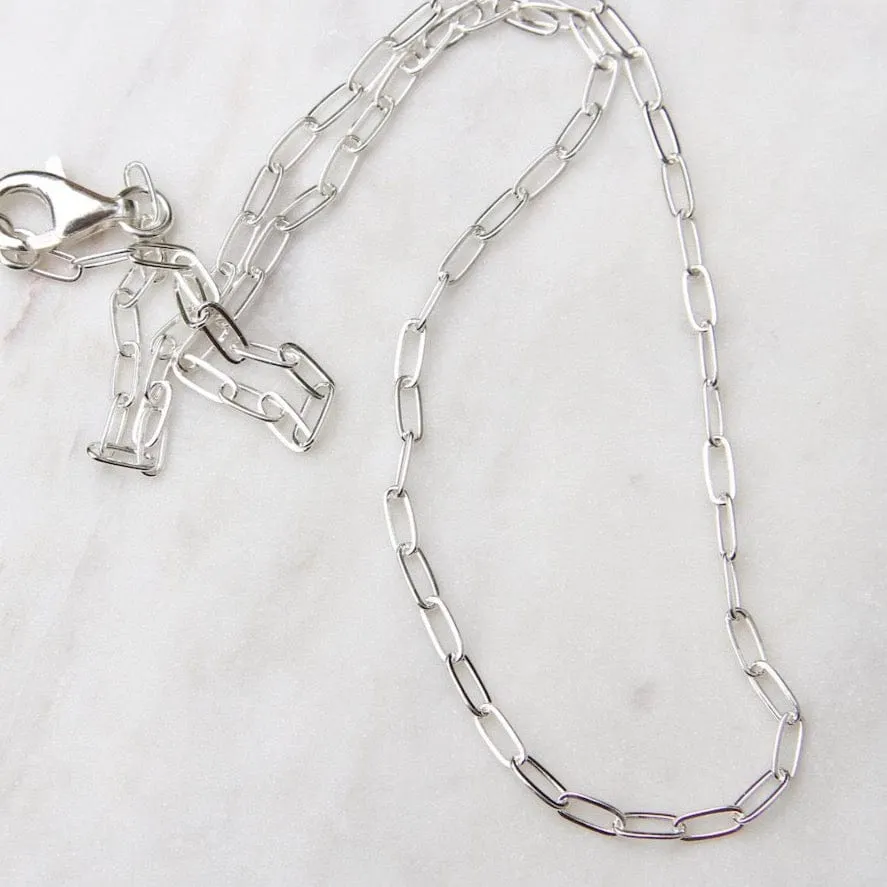 16" Sterling Silver Flat Drawn Cable Chain