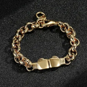 8mm Kids Gold Double Boxing Glove Belcher Bracelet