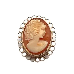 9ct Yellow Gold Cameo Brooch