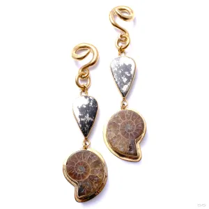 Ammonite and Apache Gold Dangles from Diablo Organics