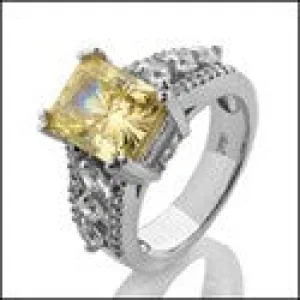 Anniversary Canary Yellow Radiant 3 Ct Cubic Zirconia Cz Ring