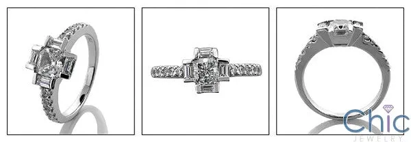 Anniversary Princess Baguette Promise Cubic Zirconia Cz Ring