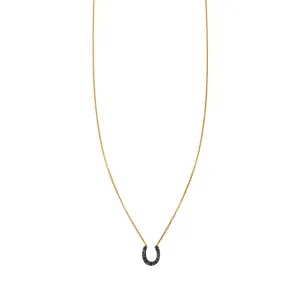 Black Diamond Lucky Horseshoe Necklace