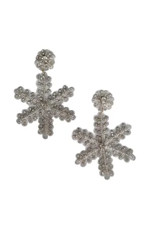 Christmas Silver Snowflake Earrings