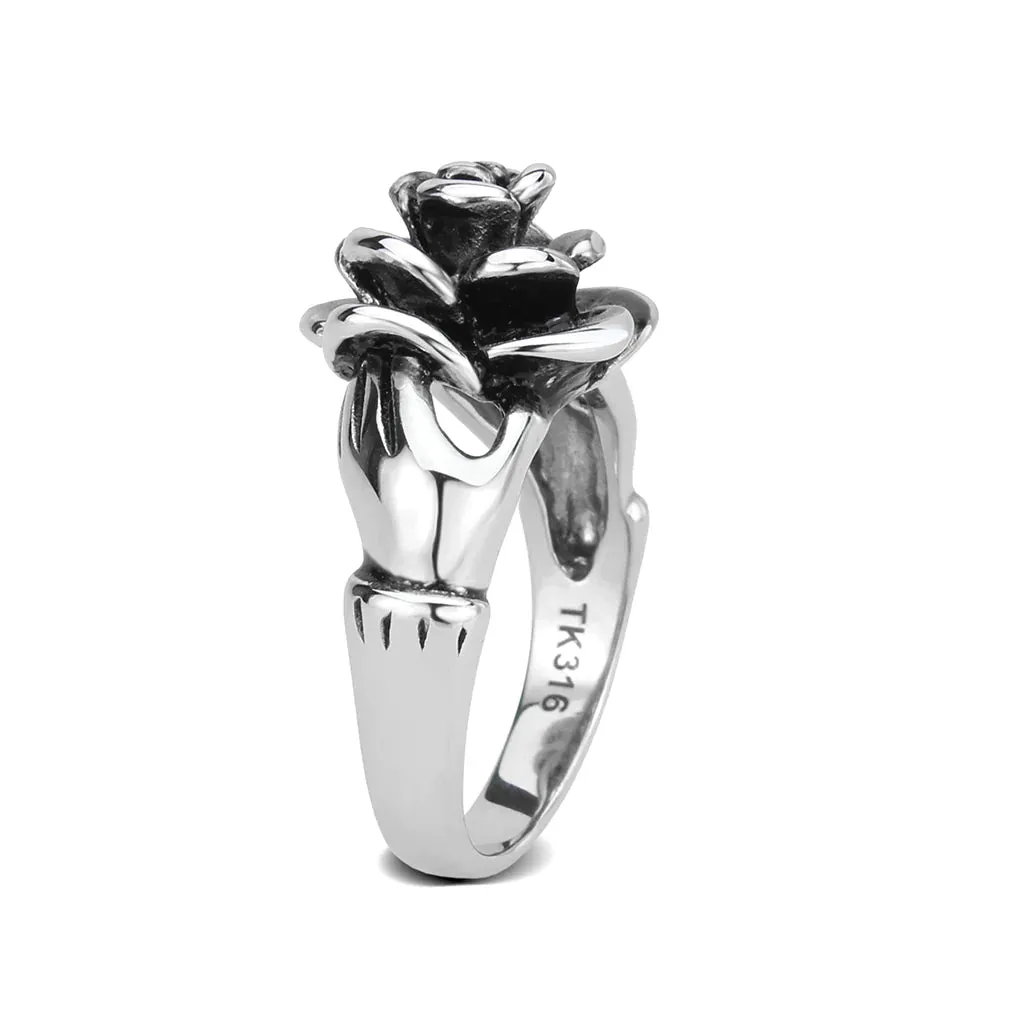 CJ3870 Wholesale Women's Stainless Steel Flower Ring