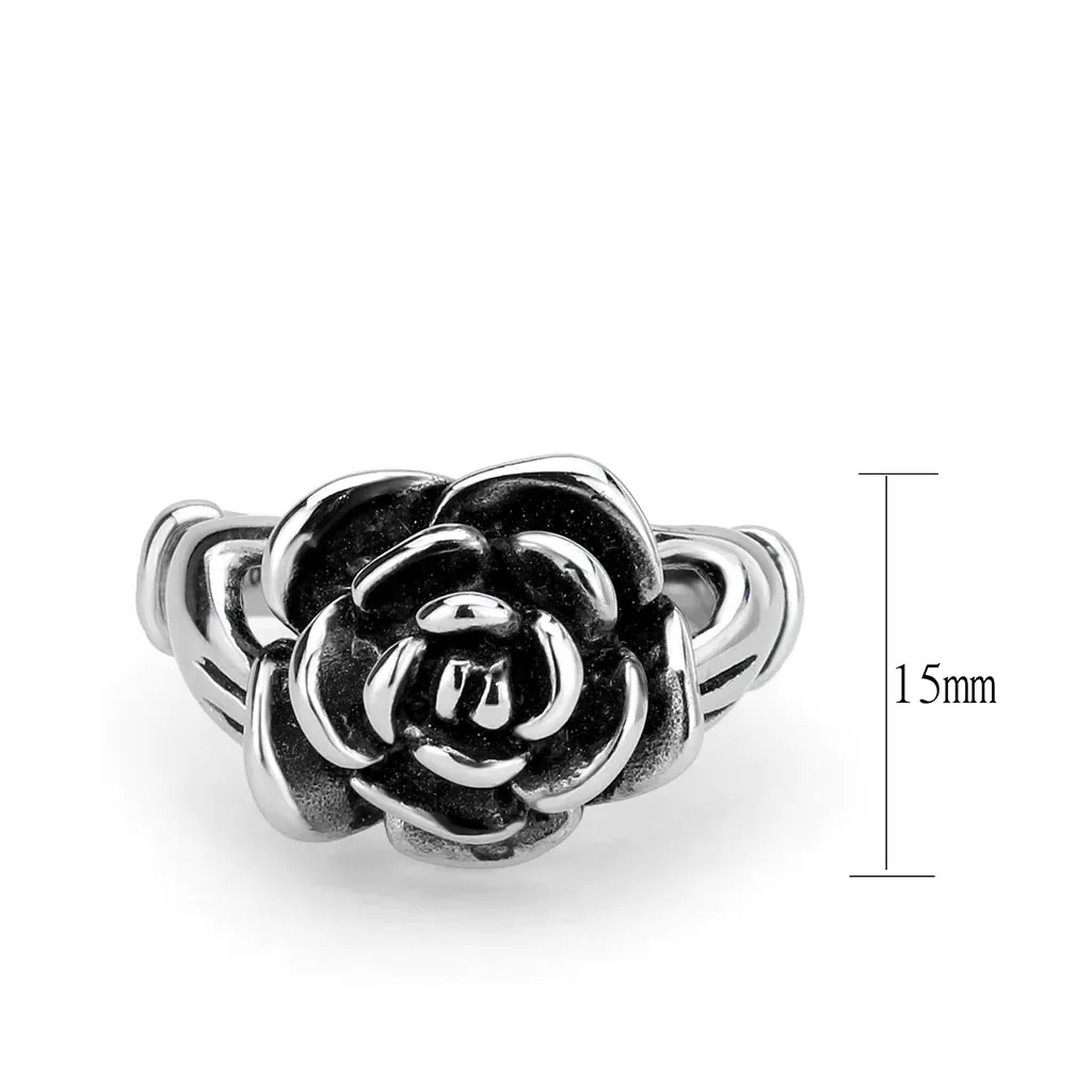 CJ3870 Wholesale Women's Stainless Steel Flower Ring