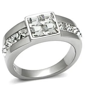 CJG2422 Stainless Steel Top Grade Crystal Ring