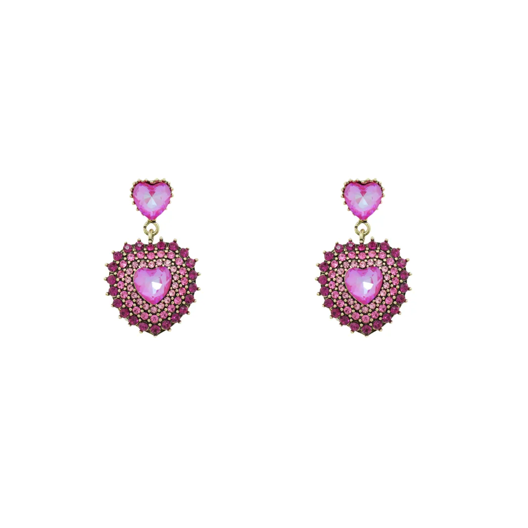 Crystal Heart Earrings