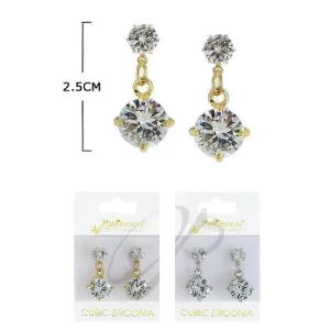 Cubic Zirconia Earrings 50018GS (12 units)