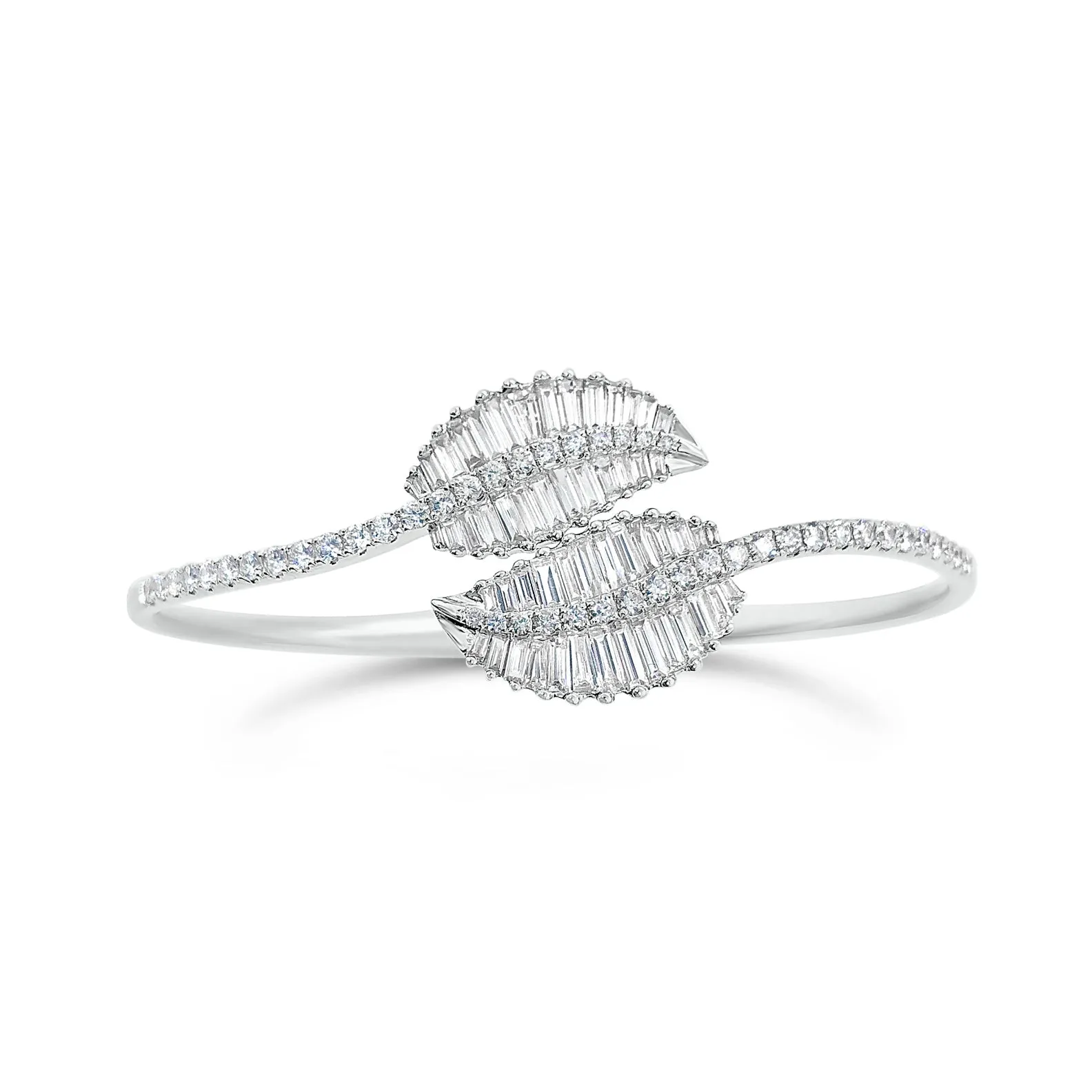 Diamond Bypass Leaf Bangle