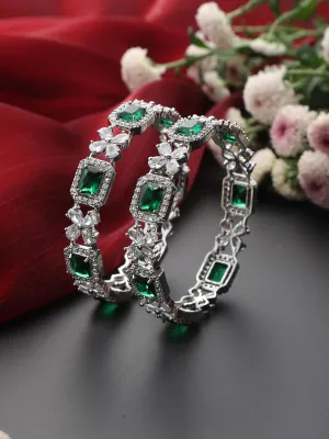 Emerald American Diamond Pair of Bangles