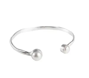 Fairley Double Pearl Cuff Silver