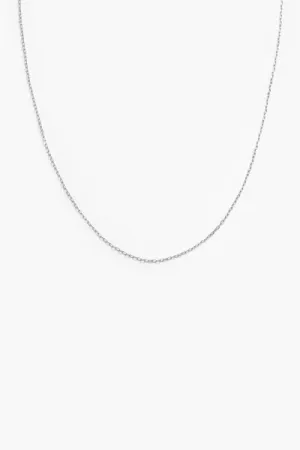 Fine Cable Chain Necklace - Silver