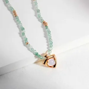 Green Strawberry Quartz Opal Necklace