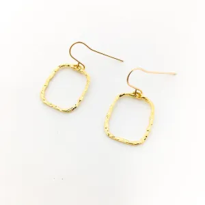 Jana Twisted Hammered Square Earrings | Gold