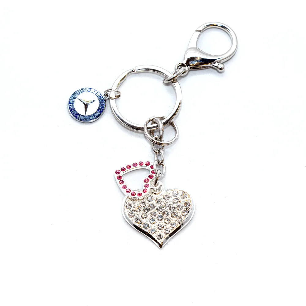 Mercedes-Benz Crystal Heart Keychain