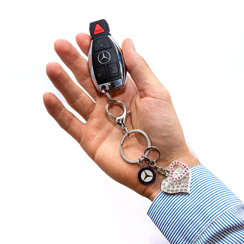 Mercedes-Benz Crystal Heart Keychain