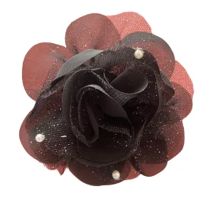 Mesh Pearl Flower Brooch