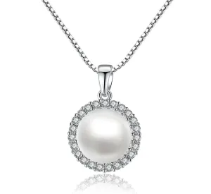 Natural Pearl CZ Drop Necklace