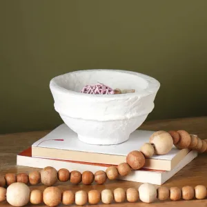 Paper Mache Bowl - white