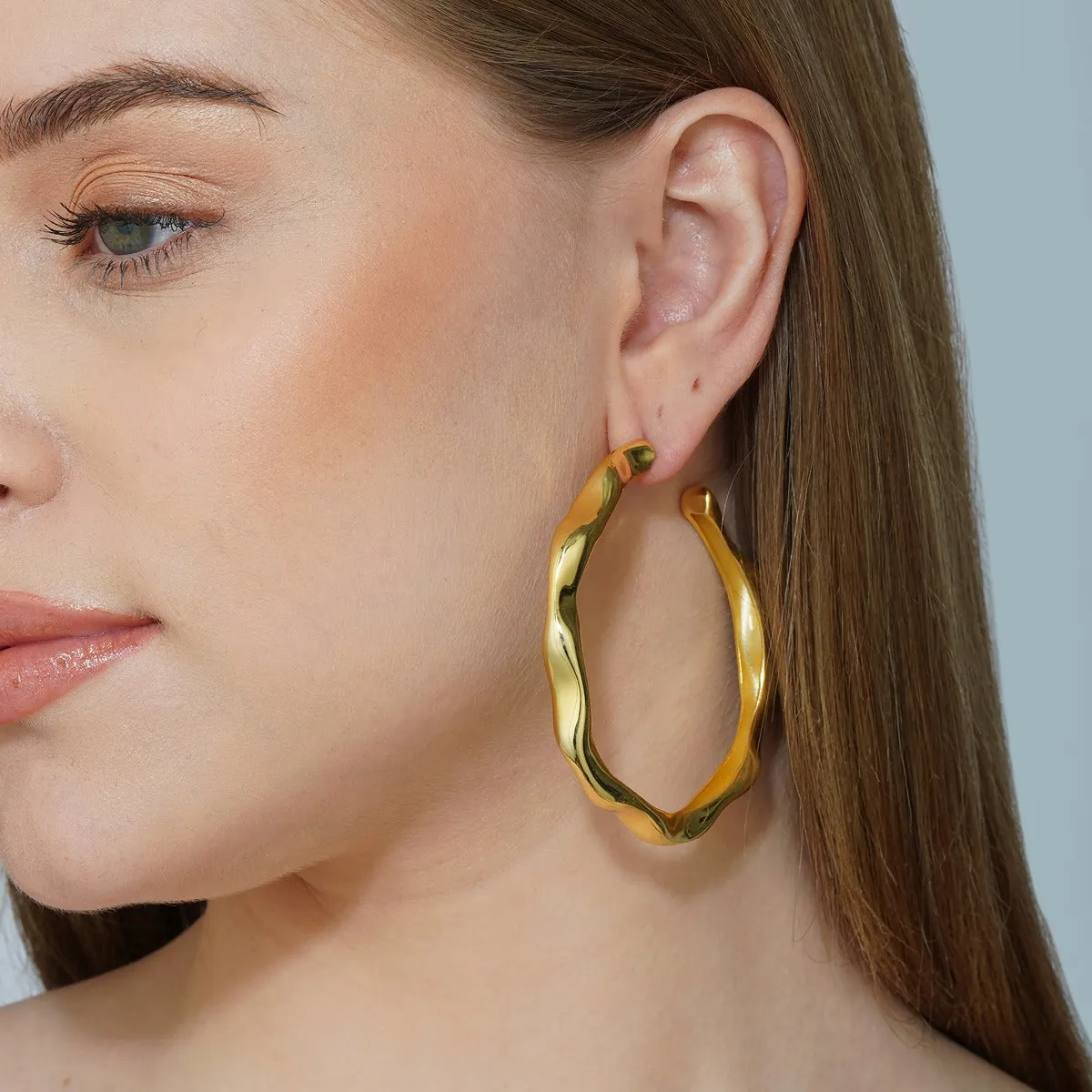 Power in Gold Oversized Hoop Earrings