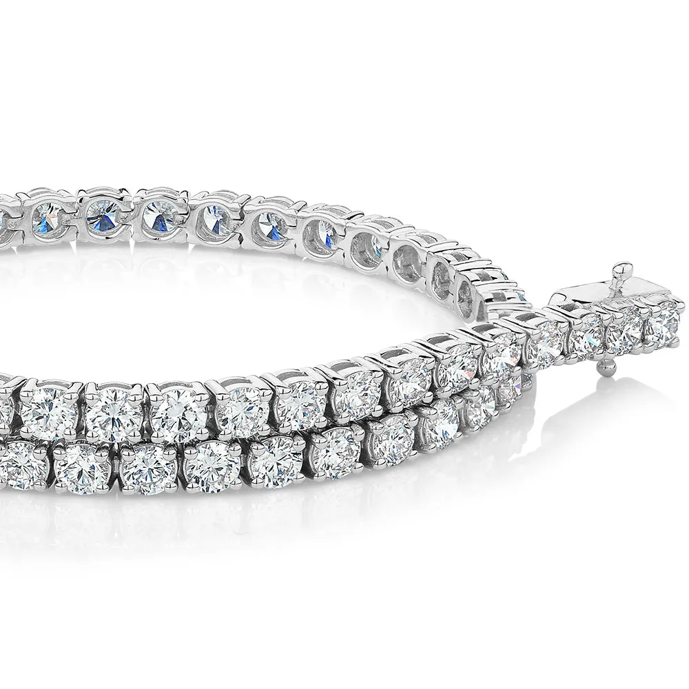 Premium Laboratory Created Diamond, 5 carat TW round brilliant tennis bracelet in 18 carat white gold