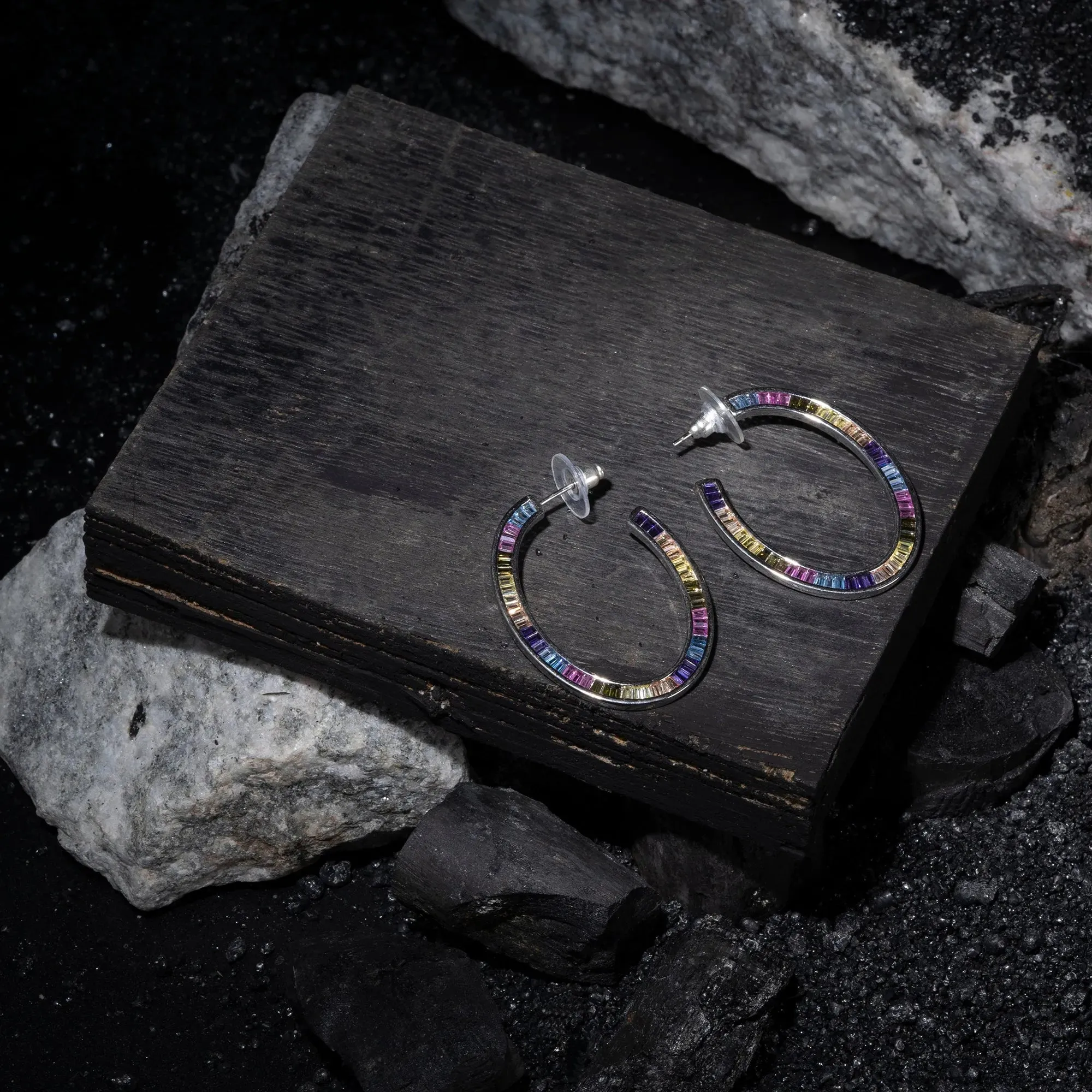 Prismatic Elegance Hoops