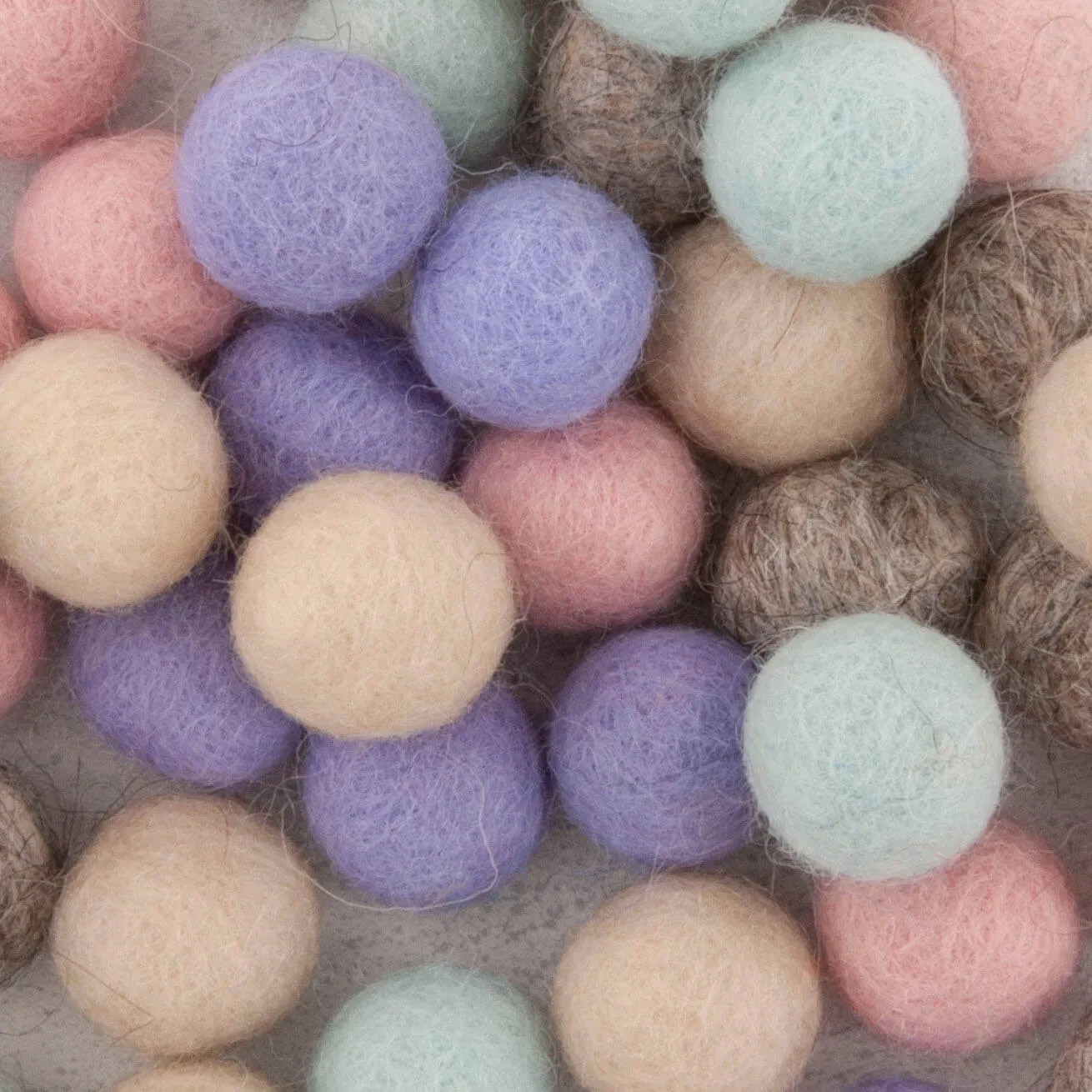 Pure Wool Felted beads (10 pieces - Assorted Colors)