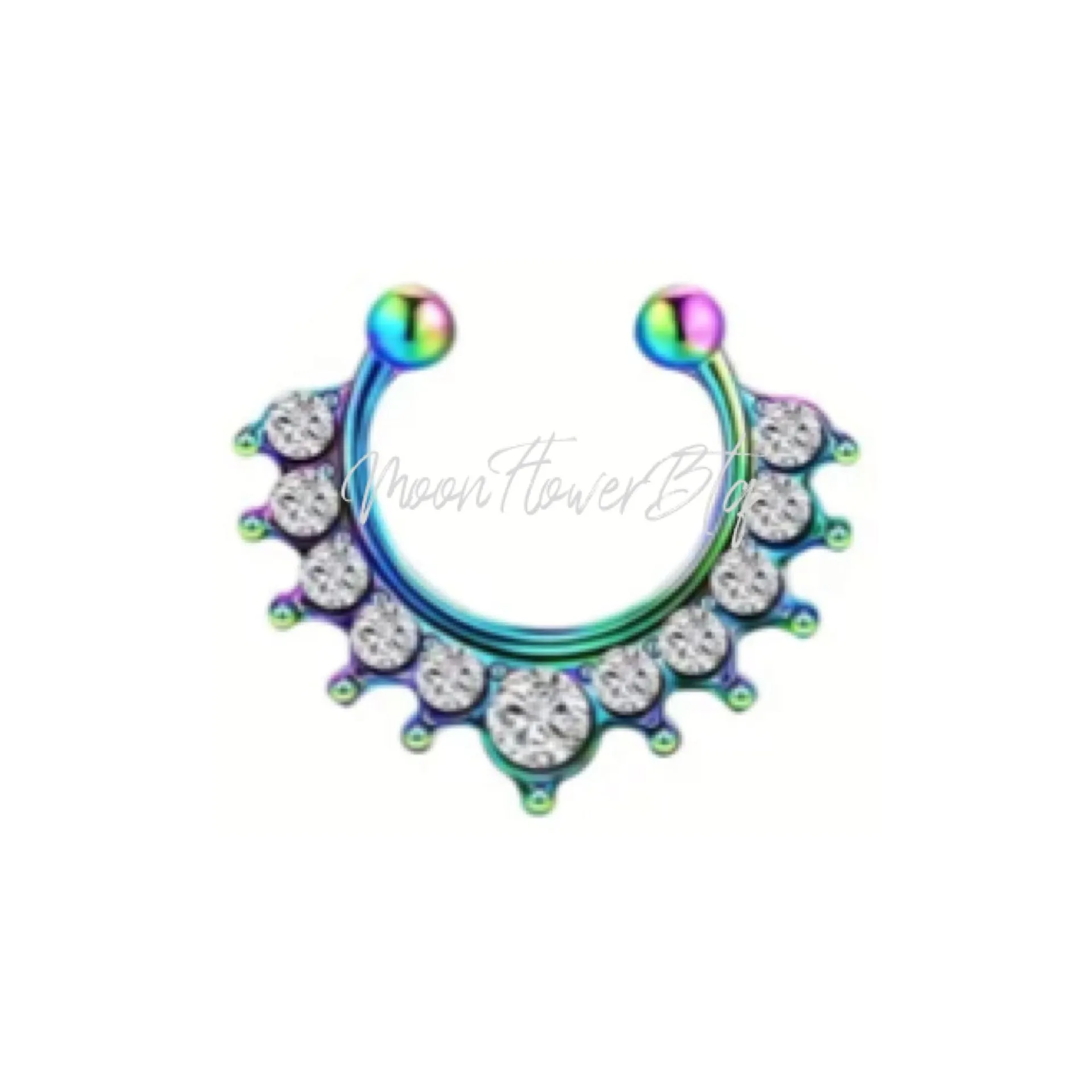 Rainbow Clip-On Septum Ring