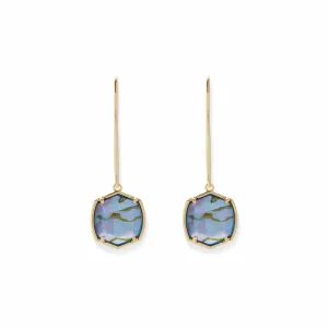 Rocksbox Exclusive Davis Drop Earrings in Gold & Navy Abalone