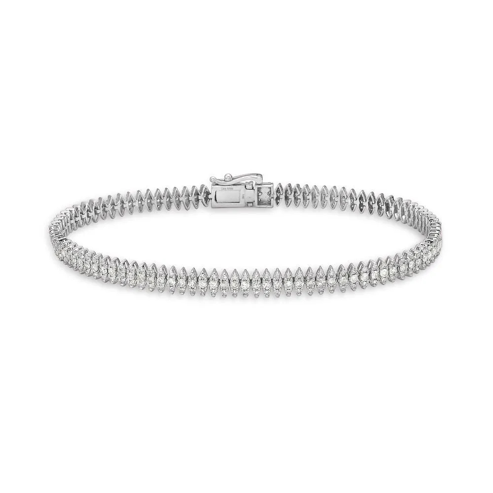 Round Diamonds Marquise Shape Tennis Bracelet (2.25 ct.) in 14K Gold