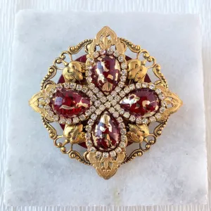 Ruby Slipper Rhinestone Brooch