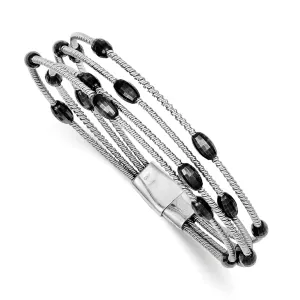 Silver Flexible Bead Slide Clasp 7.5In Bracelet