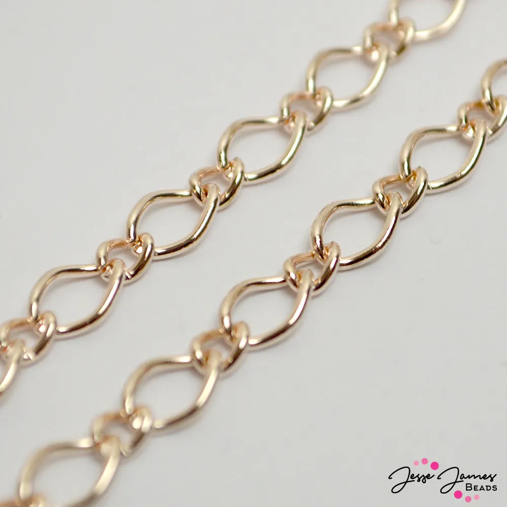 Simple Curb Chain in Rose Gold