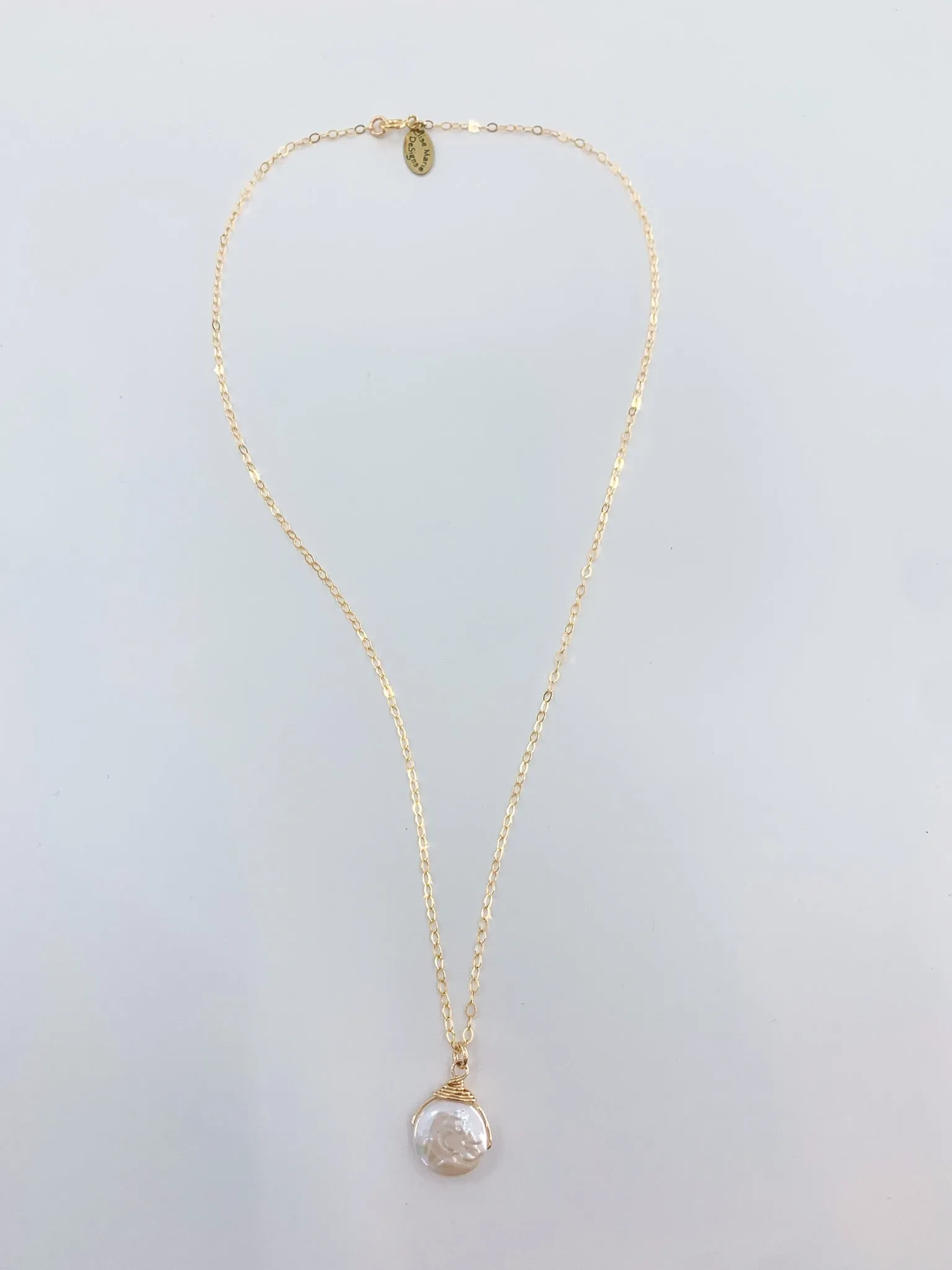 Simple Pearl Coin Necklace