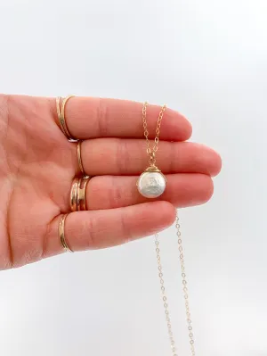 Simple Pearl Coin Necklace