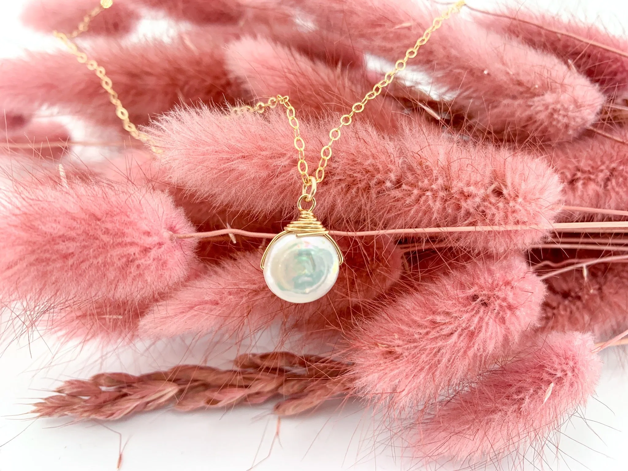 Simple Pearl Coin Necklace