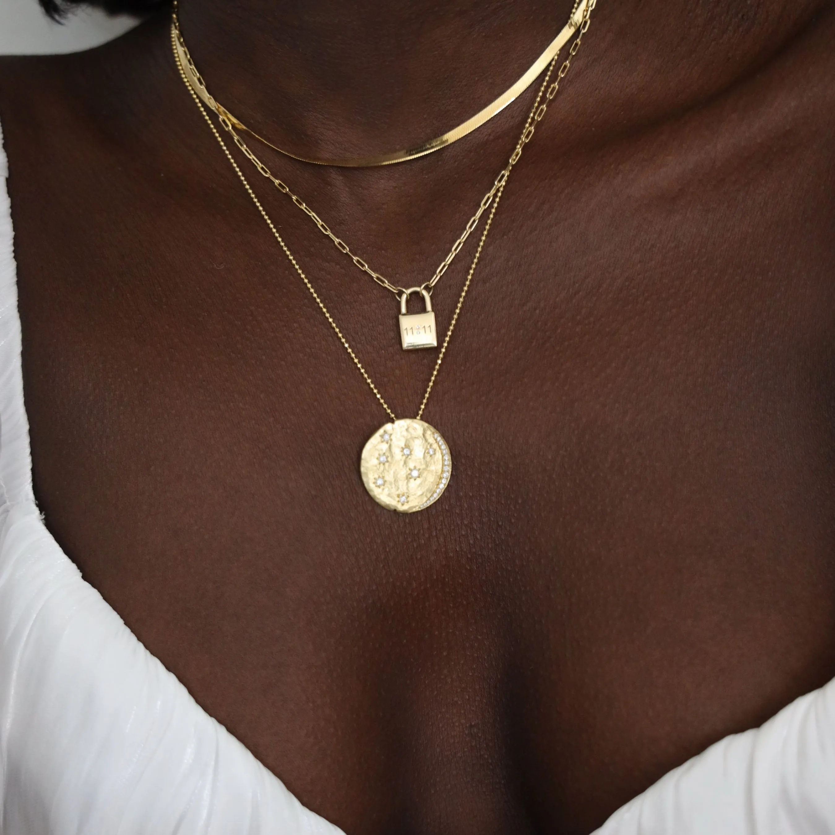 Small Liquid Gold Herringbone Necklace