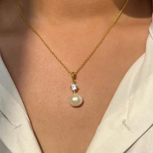 Solitaire Pearl Silver Necklace - From Purl