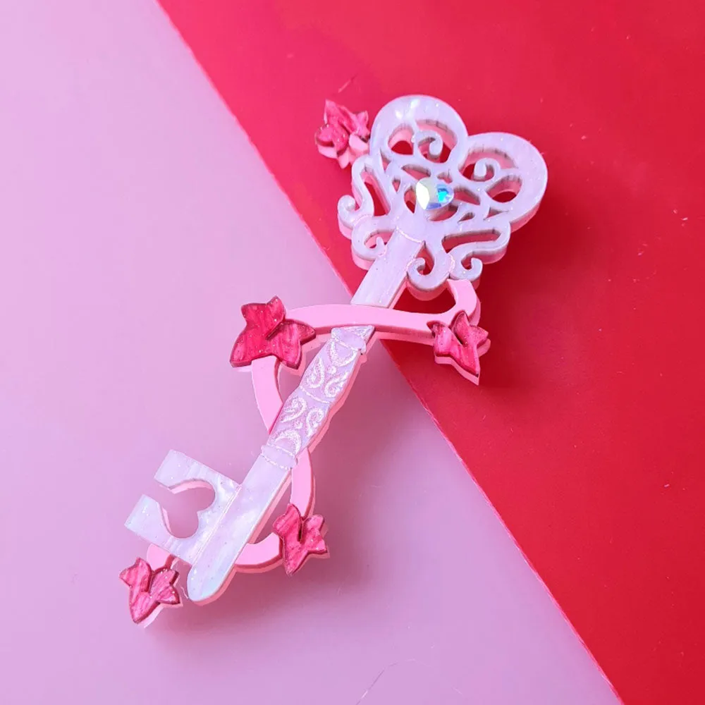 The Lovers Key Brooch by Cherryloco