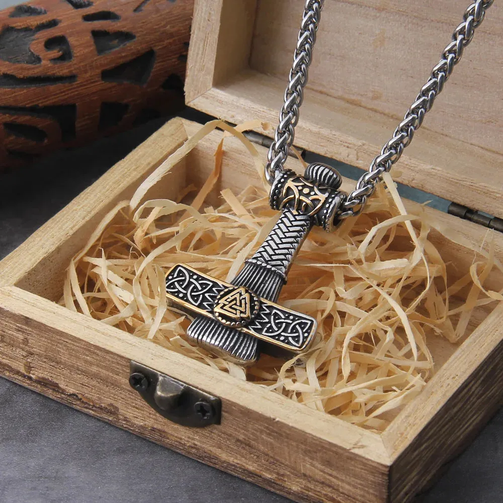 Thor's Hammer With Norwegian Rune Viking Necklace