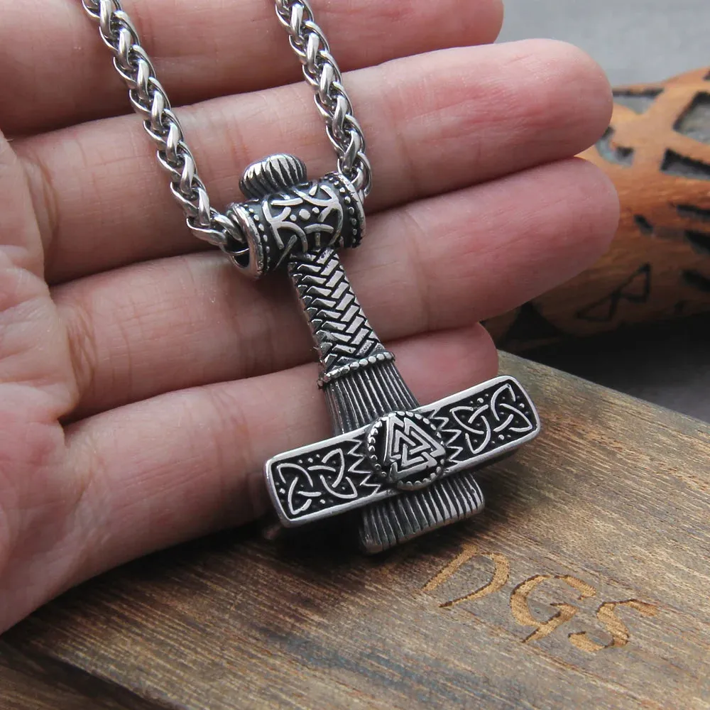 Thor's Hammer With Norwegian Rune Viking Necklace