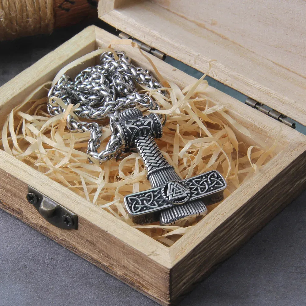 Thor's Hammer With Norwegian Rune Viking Necklace