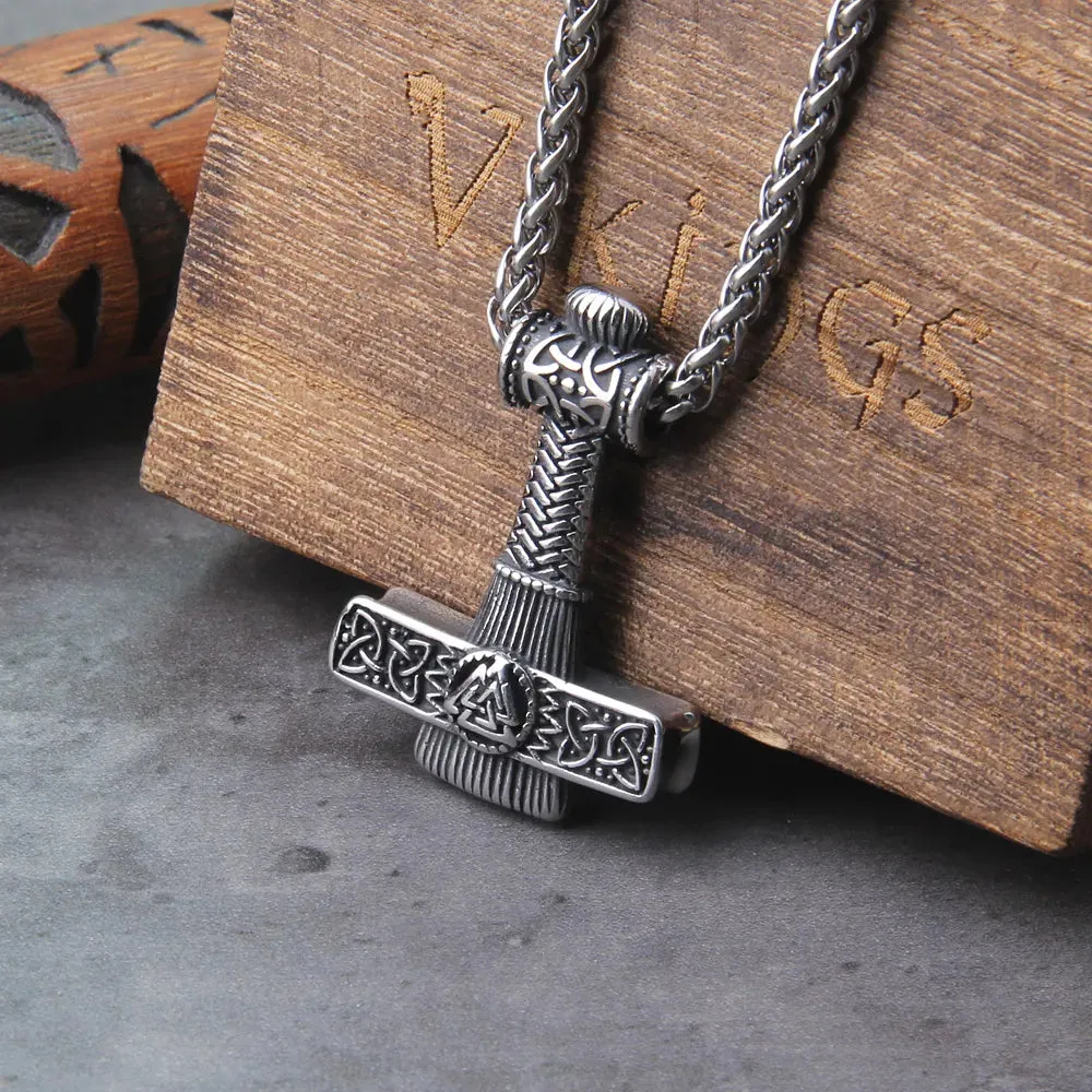 Thor's Hammer With Norwegian Rune Viking Necklace